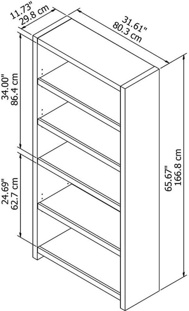 Echo 66" H x 32" W Standard Bookcase