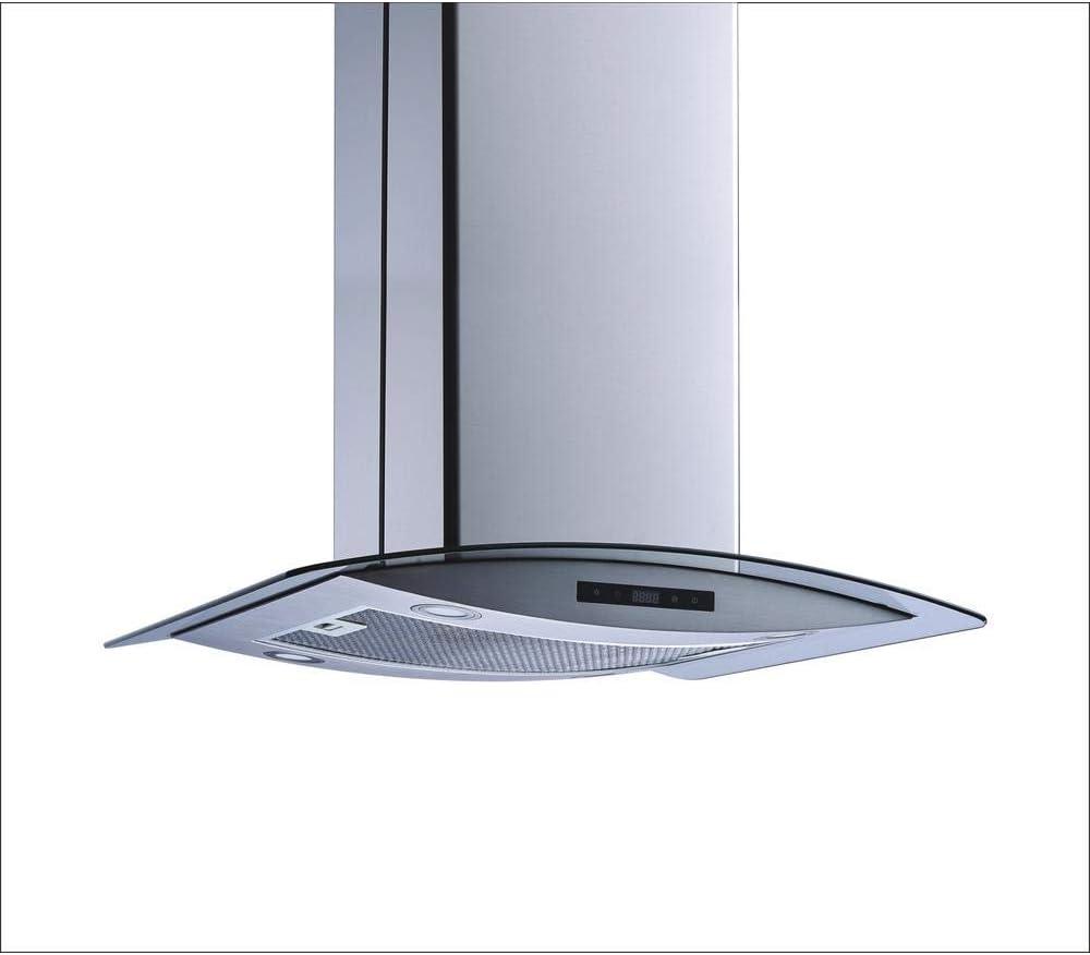 Winflo H102B Series 30" 500 CFM Convertible Island Range Hood in Stainless Steel With Filter Included
