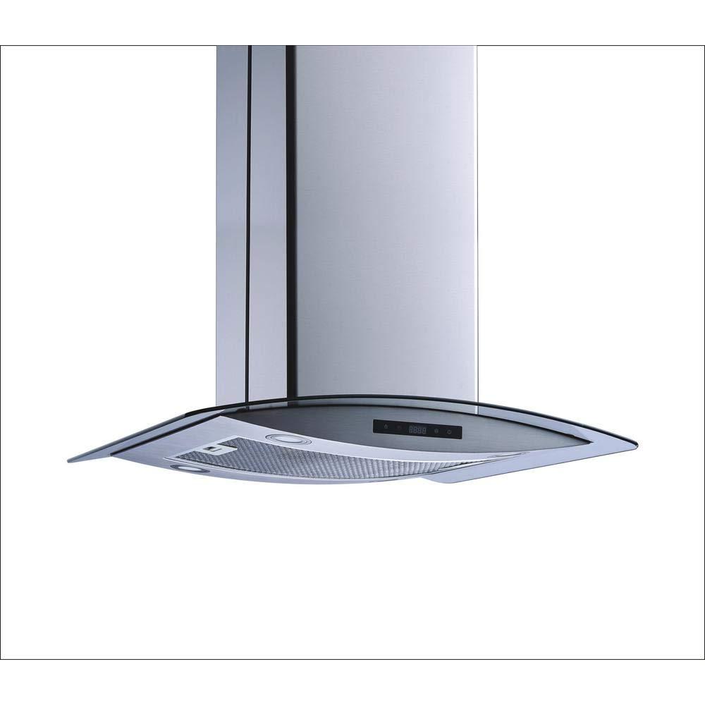 Winflo H102B Series 30" 500 CFM Convertible Island Range Hood in Stainless Steel With Filter Included