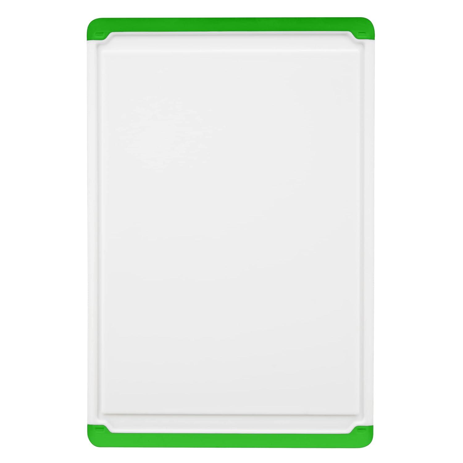 Large Cutting Boards for Kitchen - Dishwasher Safe Non-Slip Cutting Boards with Juice Grooves, Easy Grip Handles - Large and Thick Chopping Board - Green