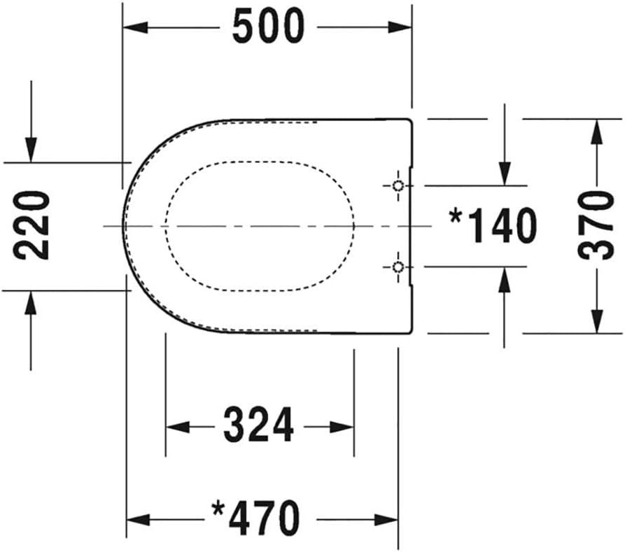Duravit 0063320000 Parts and Accessories Plastic Elongated Toilet Seat