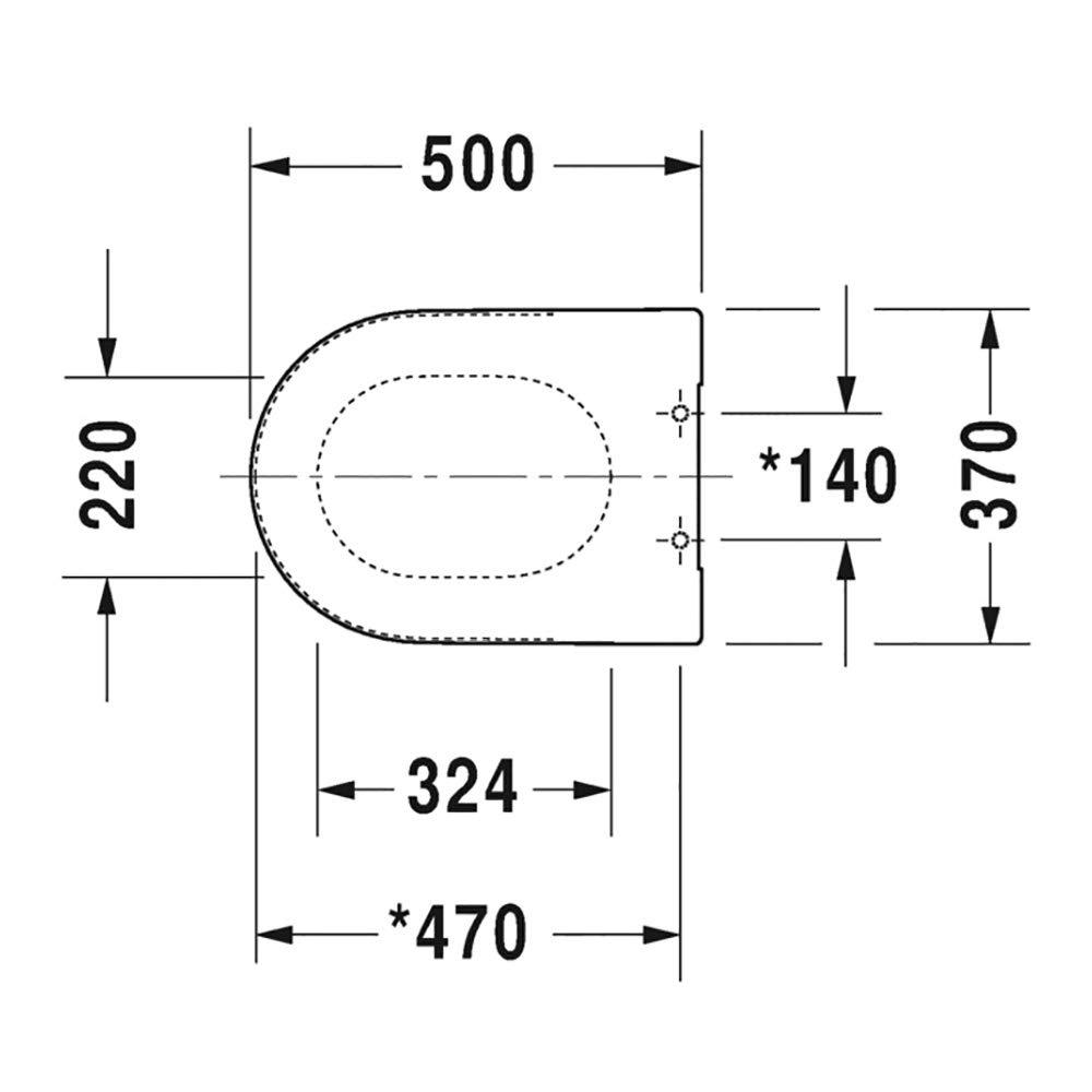 Duravit 0063320000 Parts and Accessories Plastic Elongated Toilet Seat