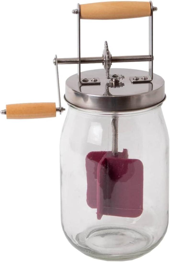 Lehman's Dazey Butter Churn, Vintage Style Non-Electric Hand Crank, Makes up to 8 oz in 10 to 15 Minutes, 11 inches high