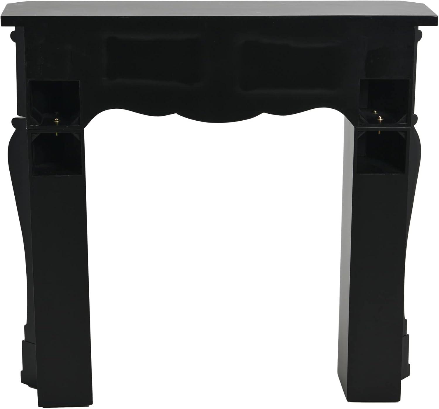 Storied Home Victorian Decorative Fireplace Mantel Black: Wall Mount, Fir Wood & MDF Frame, No Heat Output