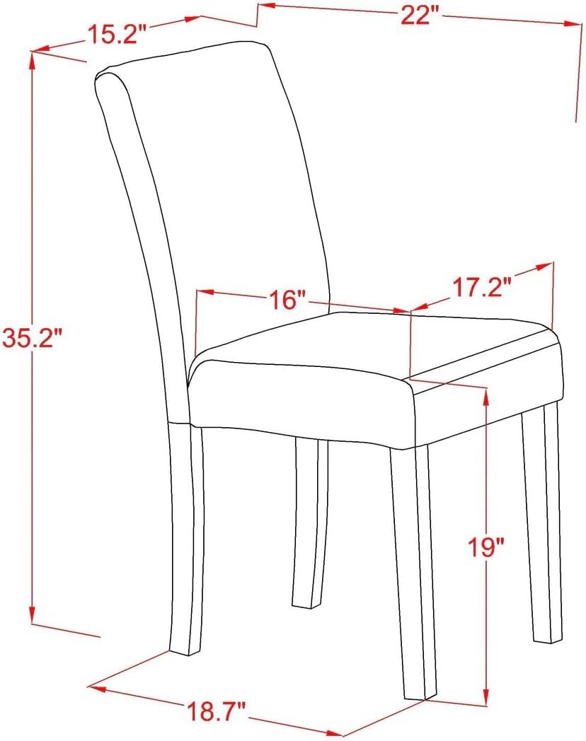 Mahogany 36" Round Dining Set with Coffee Linen Upholstered Chairs