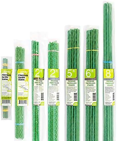 Eco-Friendly 2-FT Fiberglass Garden Stakes, Tomato Stakes, Plant Stakes (Pack of 50), 0.25-Inch Dia by ://N ★ LOVA