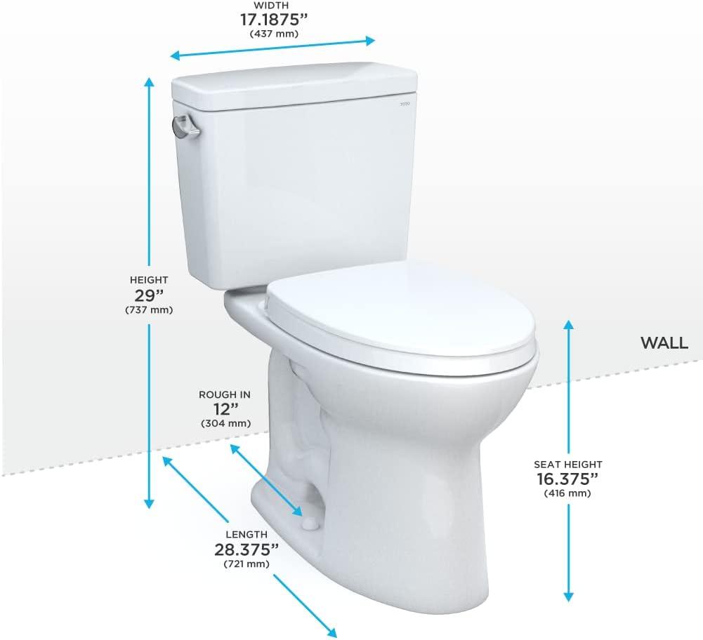 Drake® 1.6 GPF Elongated Two-Piece Toilet with Tornado Flush (Seat Included)