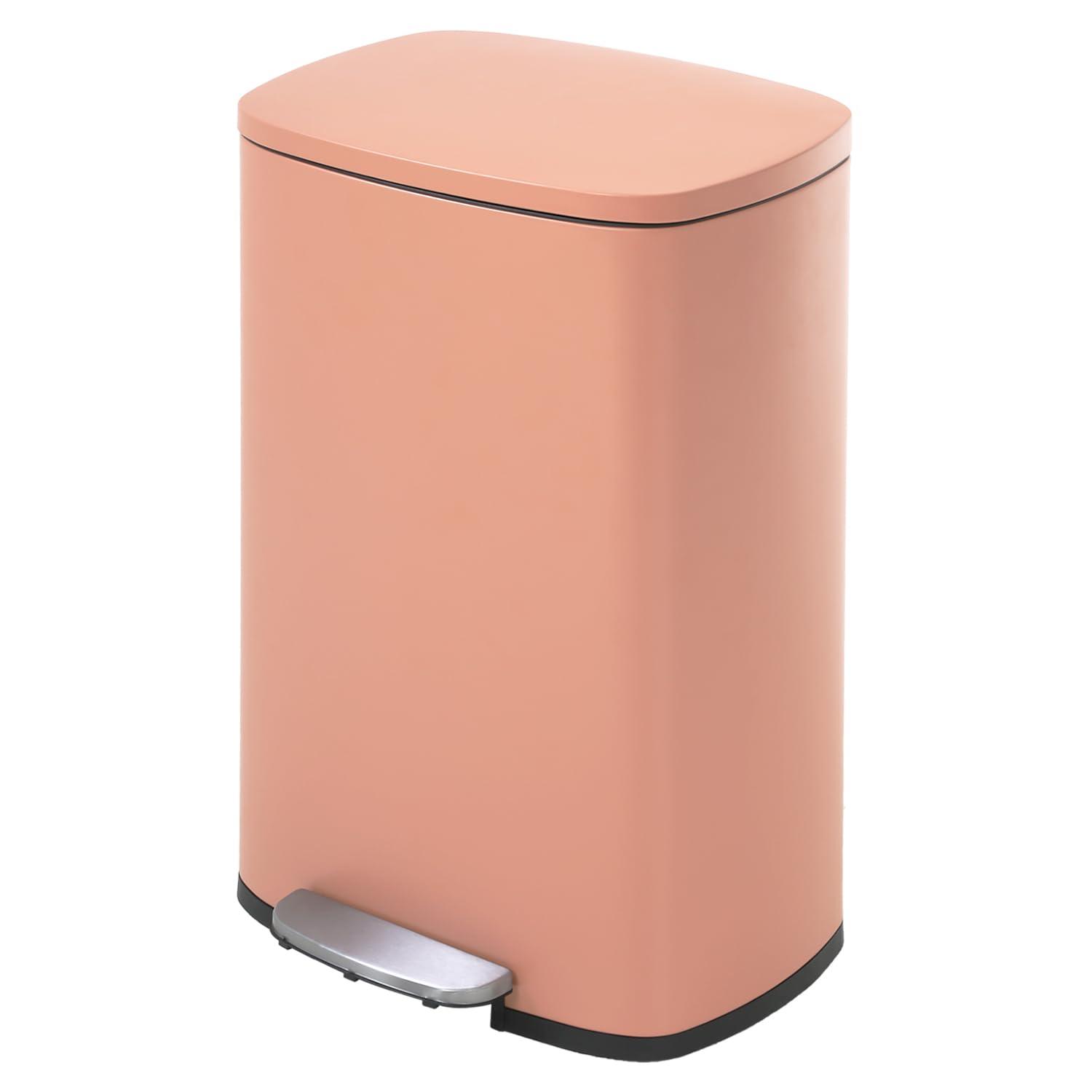 Pink Stainless Steel 13 Gallon Pedal Trash Can