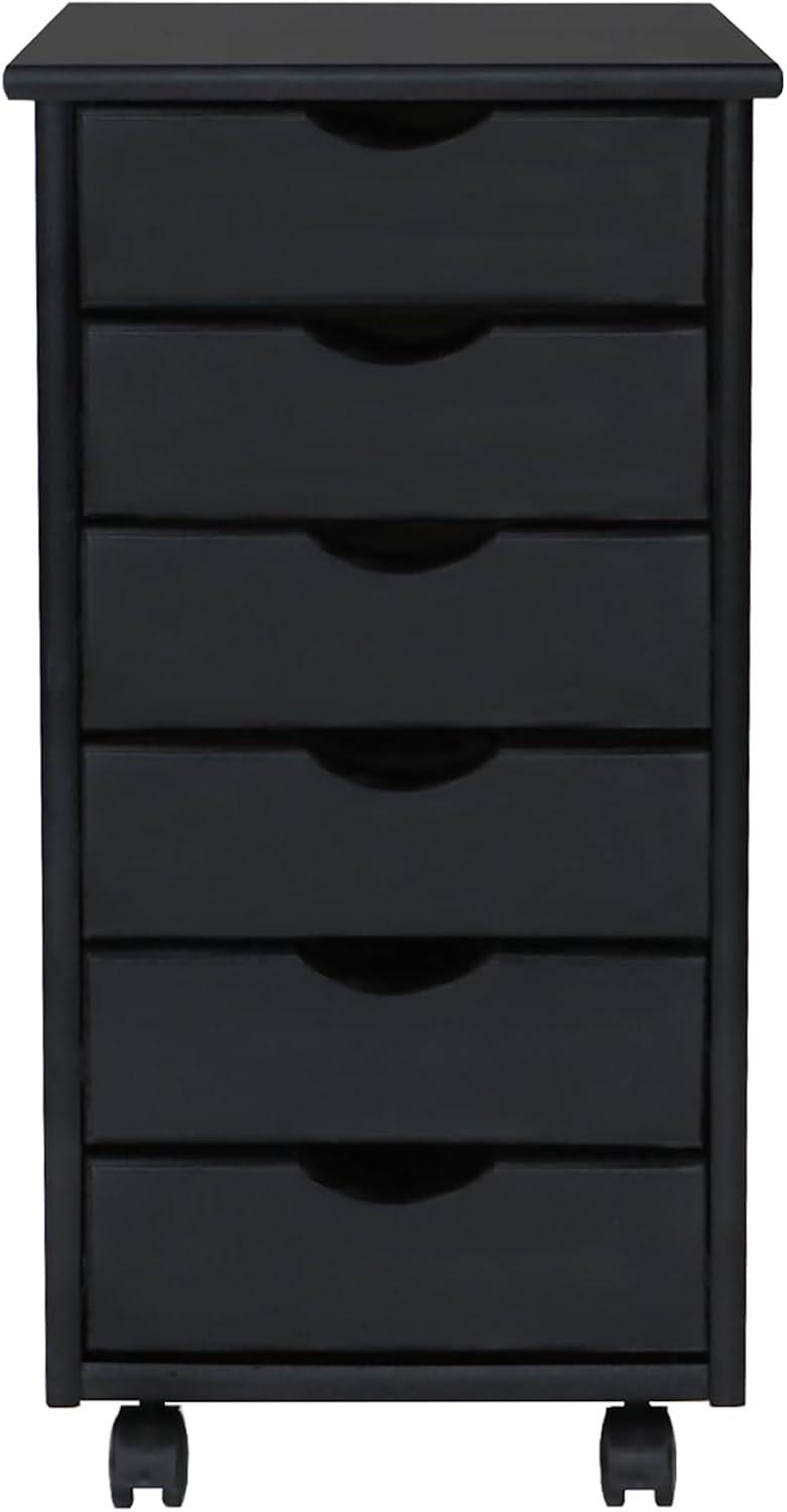 Adeptus Original Roll Cart, Solid Wood, 6+2 Drawer Narrow Roll Cart, Med Pine