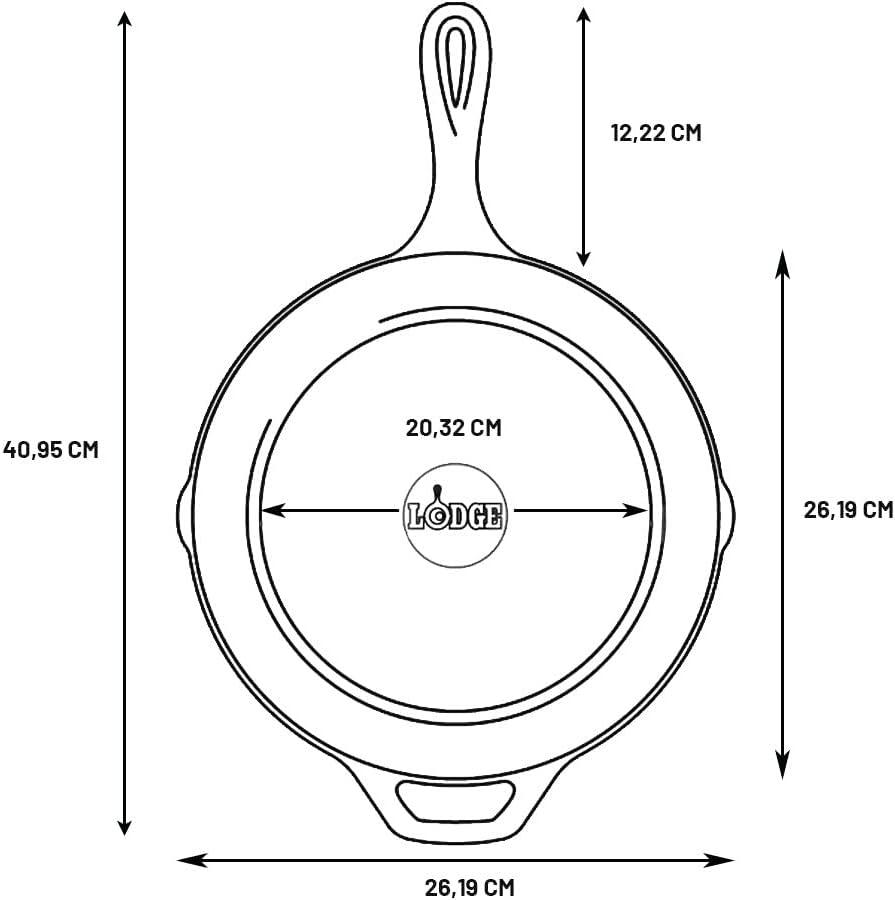 Lodge 10.25" Cast Iron Skillet: Preseasoned, Tarnish & Heat-Resistant, Gas & Electric Compatible, 6" Handle