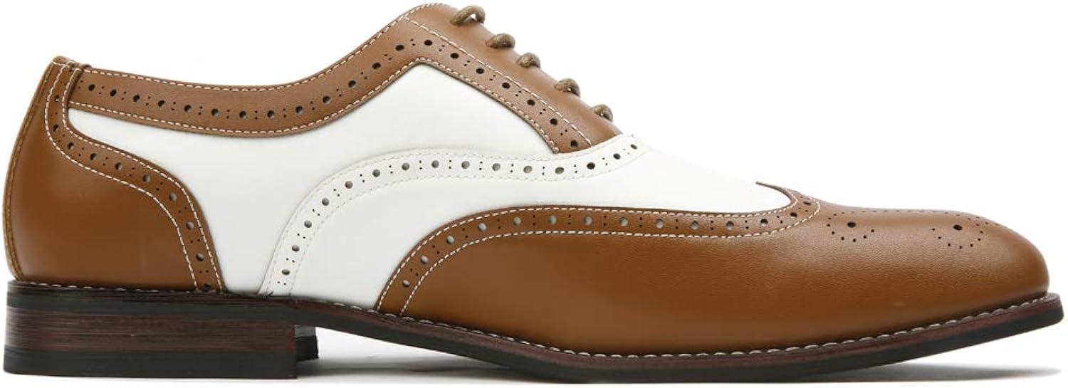 Ferro Aldo Arthur MFA139001D Mens Wingtip Oxford Spectator Dress Shoes, in Brown & White, Men's Size 11