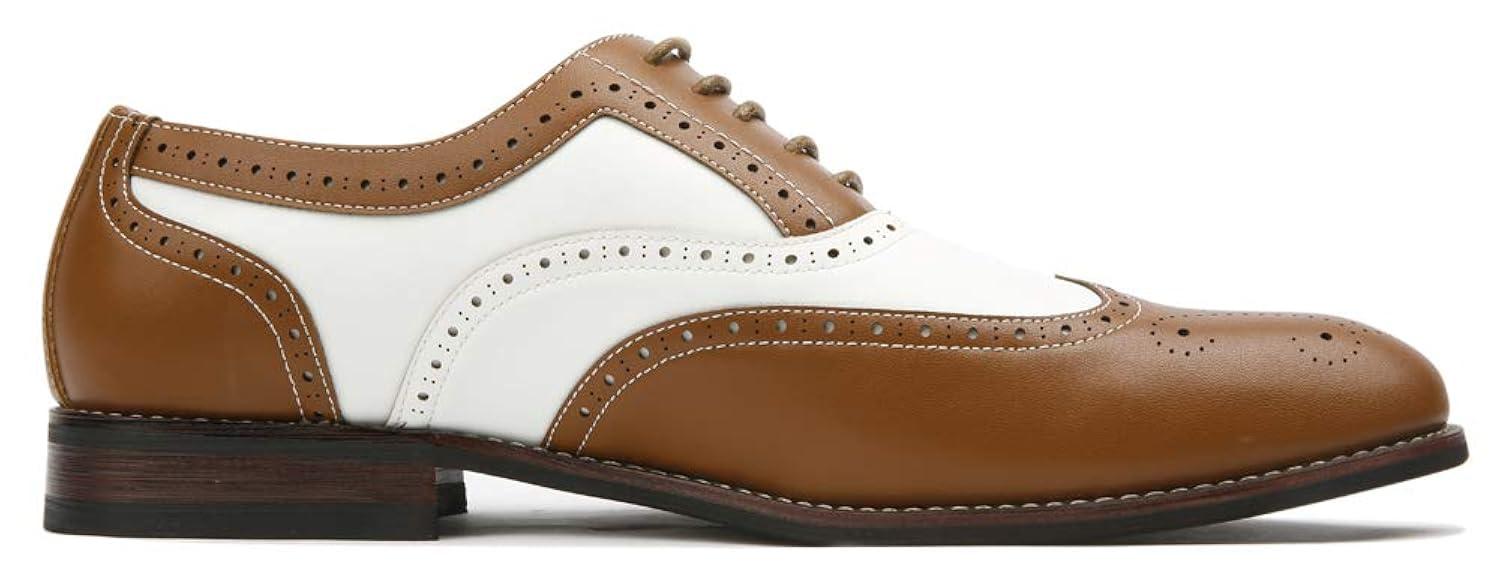 Ferro Aldo Arthur MFA139001D Mens Wingtip Oxford Spectator Dress Shoes, in Brown & White, Men's Size 11