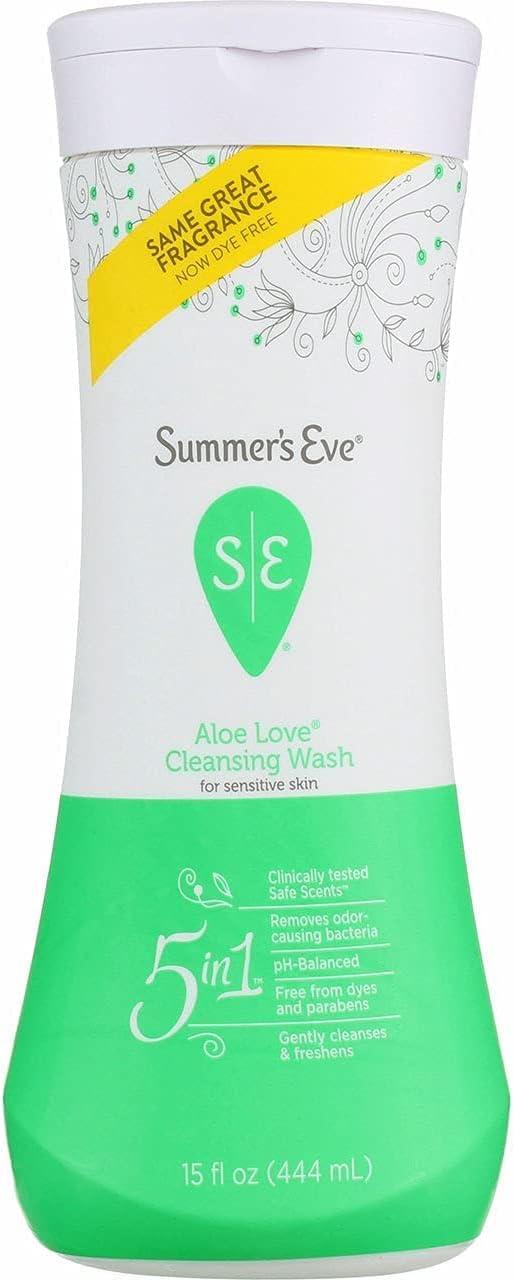 Summer’s Eve Aloe Love Gentle Daily Feminine Wash, Removes Odor, pH Balanced, 15 fl oz