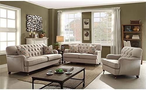 Alianza Sofa w/2 Pillows in Beige Fabric