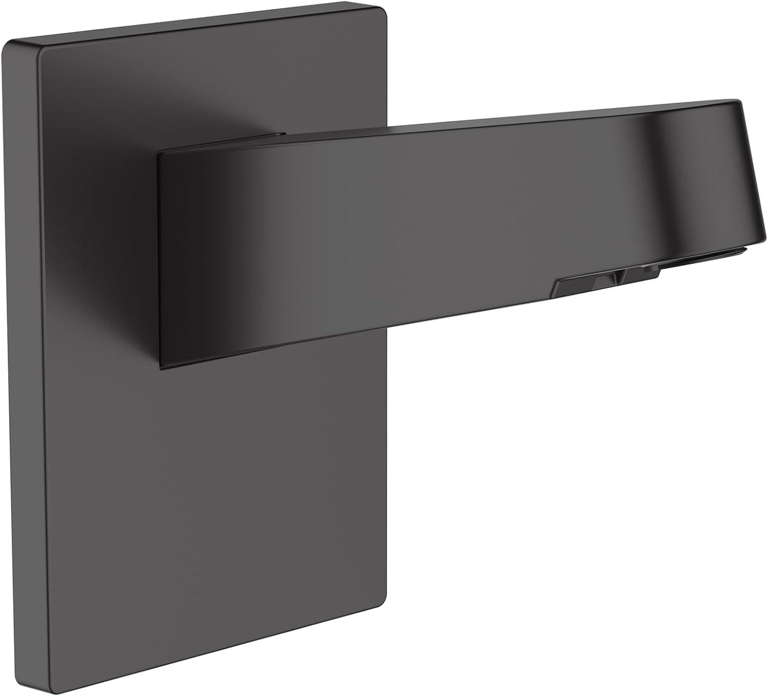 Matte Black Wall-Mounted Shower Arm, 4-Inch