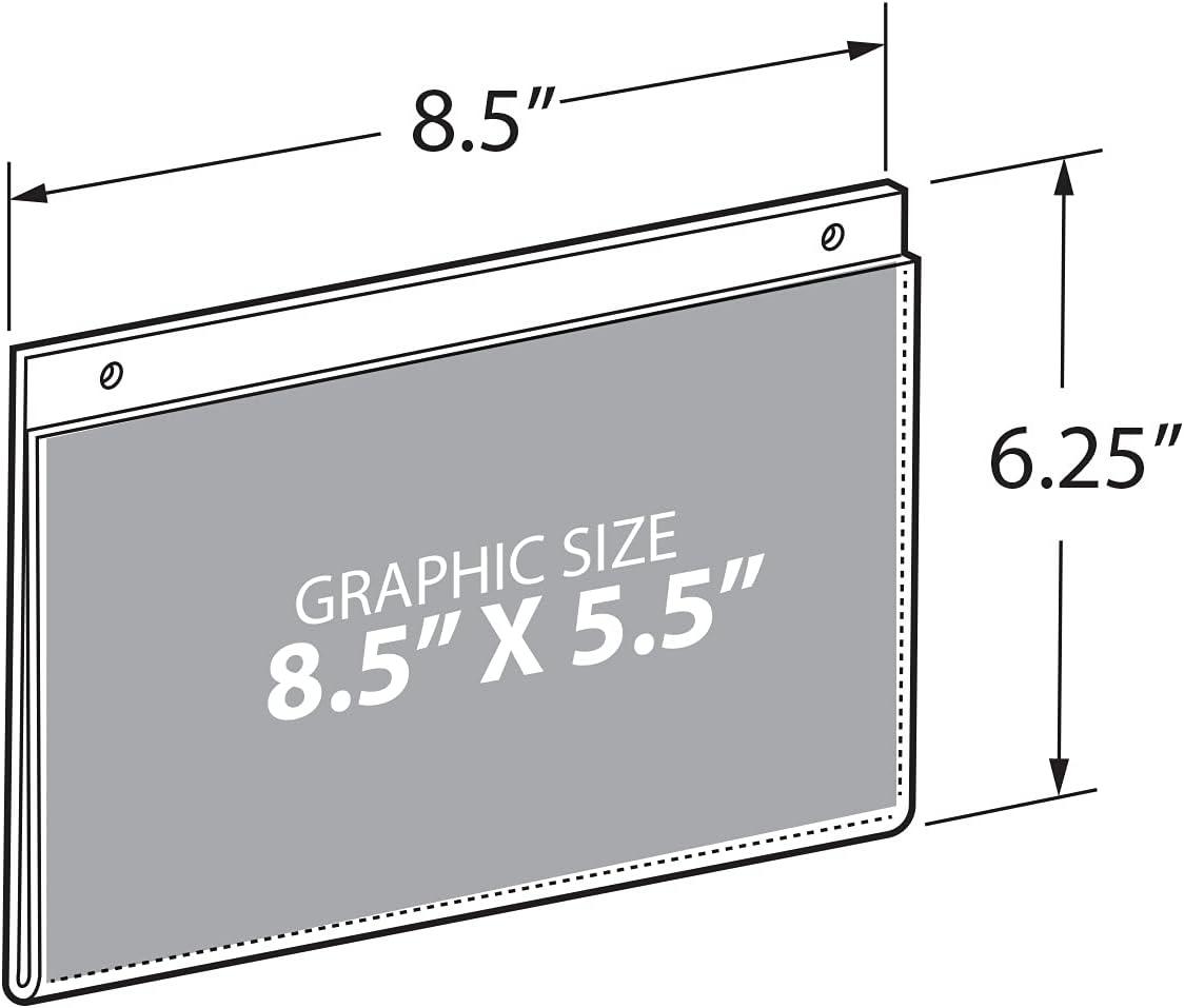 Clear Acrylic Wall Hanging Frame 8.5" wide x 5.5' High- Vertical/Portrait, 10-Pack (Set of 10)