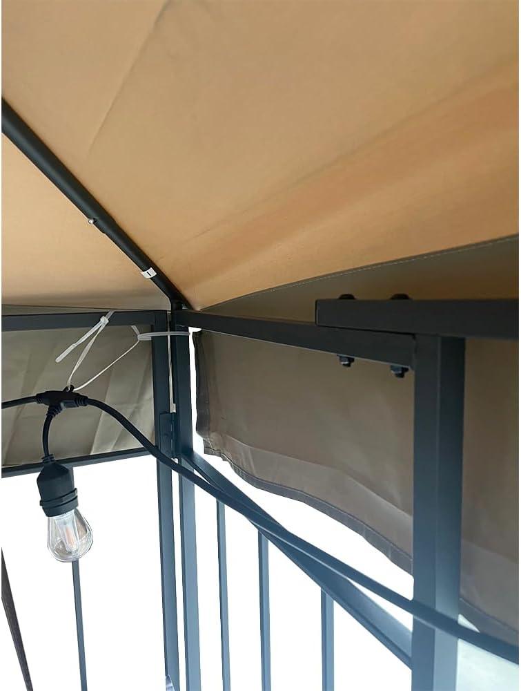 Beige Two-Tiered Replacement Canopy for 10 ft Gazebo