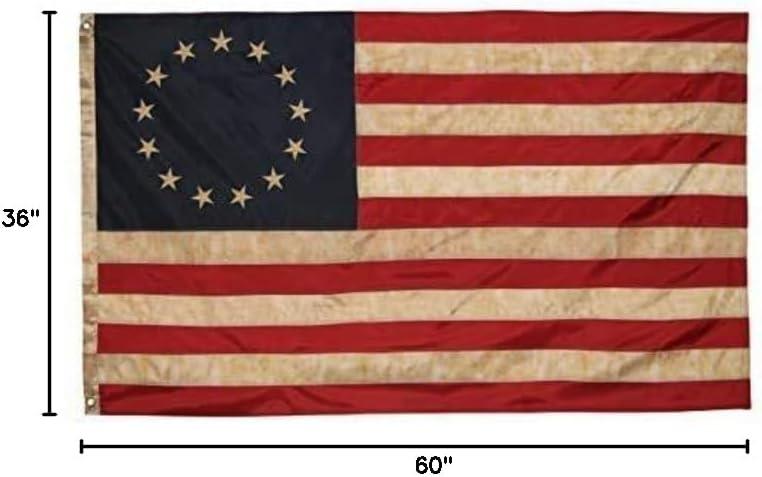 Vintage Patriotic 3x5ft Embroidered Polyester American Flag