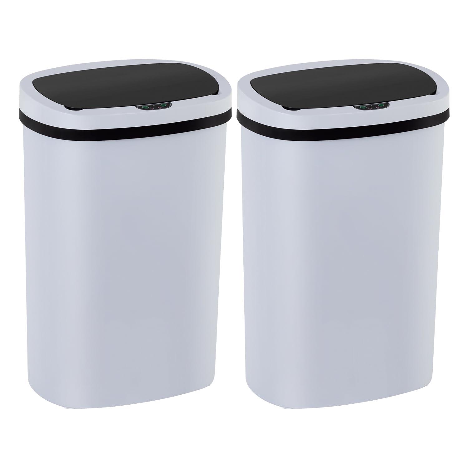 PayLessHere 13 Gallon Trash Can Kitchen Trash Can Automatic Garbage Can with Lid Touch Free High-Capacity Motion Sensor for Home Kitchens Bedroom Bathroom Office Kitchen Waste Bin Wateproof Trash Bin