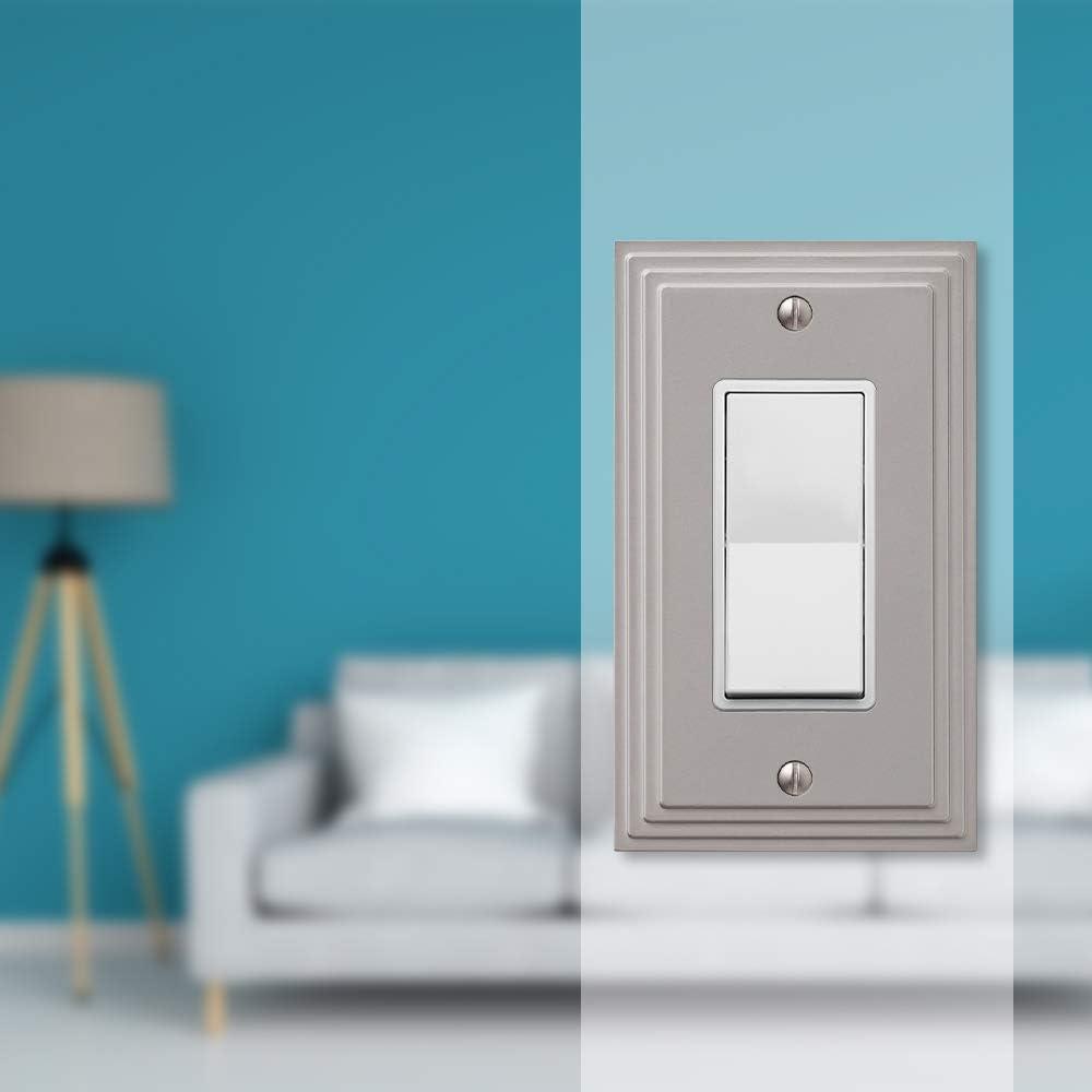 Satin Nickel Single Rocker Cast Metal Wallplate