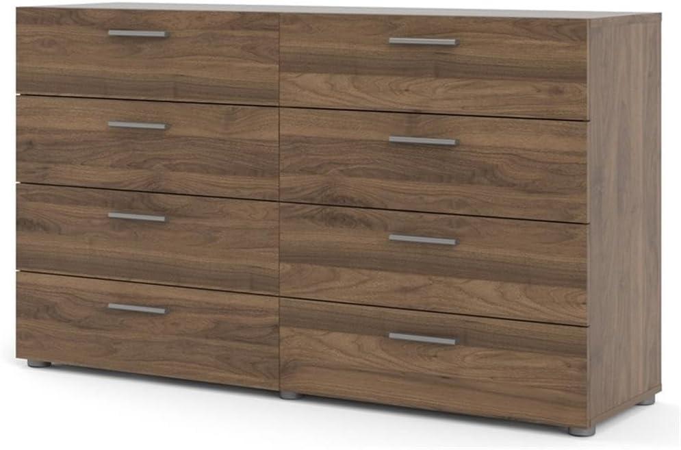 Tvilum Loft 8 Drawer Double Dresser for Adults, Walnut