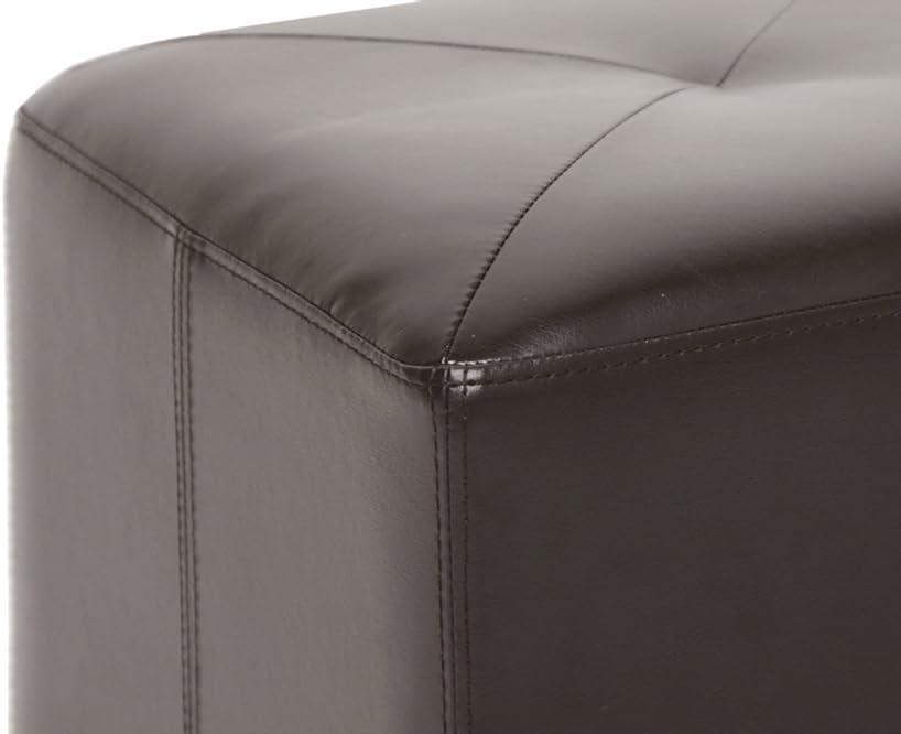 Aric Bonded Leather Ottoman - Baxton Studio: Dark Brown Footrest, Seating Bench, No Assembly Required