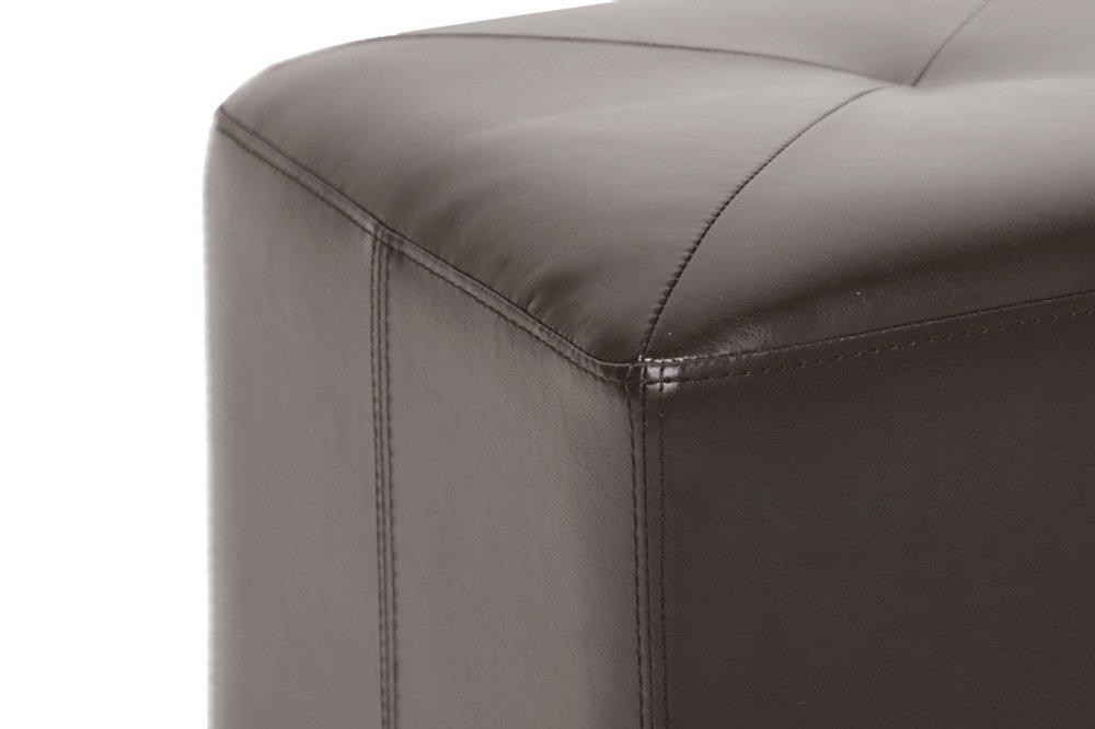 Aric Bonded Leather Ottoman - Baxton Studio: Dark Brown Footrest, Seating Bench, No Assembly Required