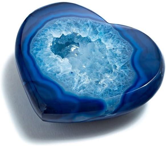 Azure Blue Agate Heart-Shaped Accent Object