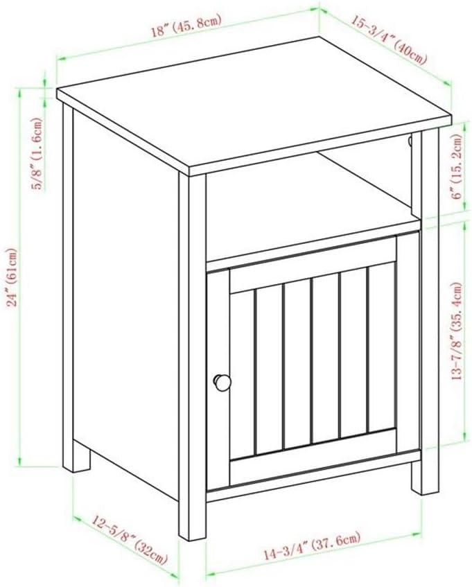 Craig Grooved Door End Table Set with Soft-Close Hinges in Rustic Oak