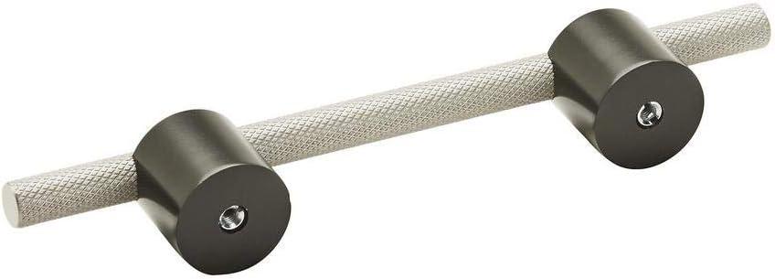 Transcendent 3-3/4 in. (96mm) Modern Matte Black/Silver Champagne Bar Cabinet Pull
