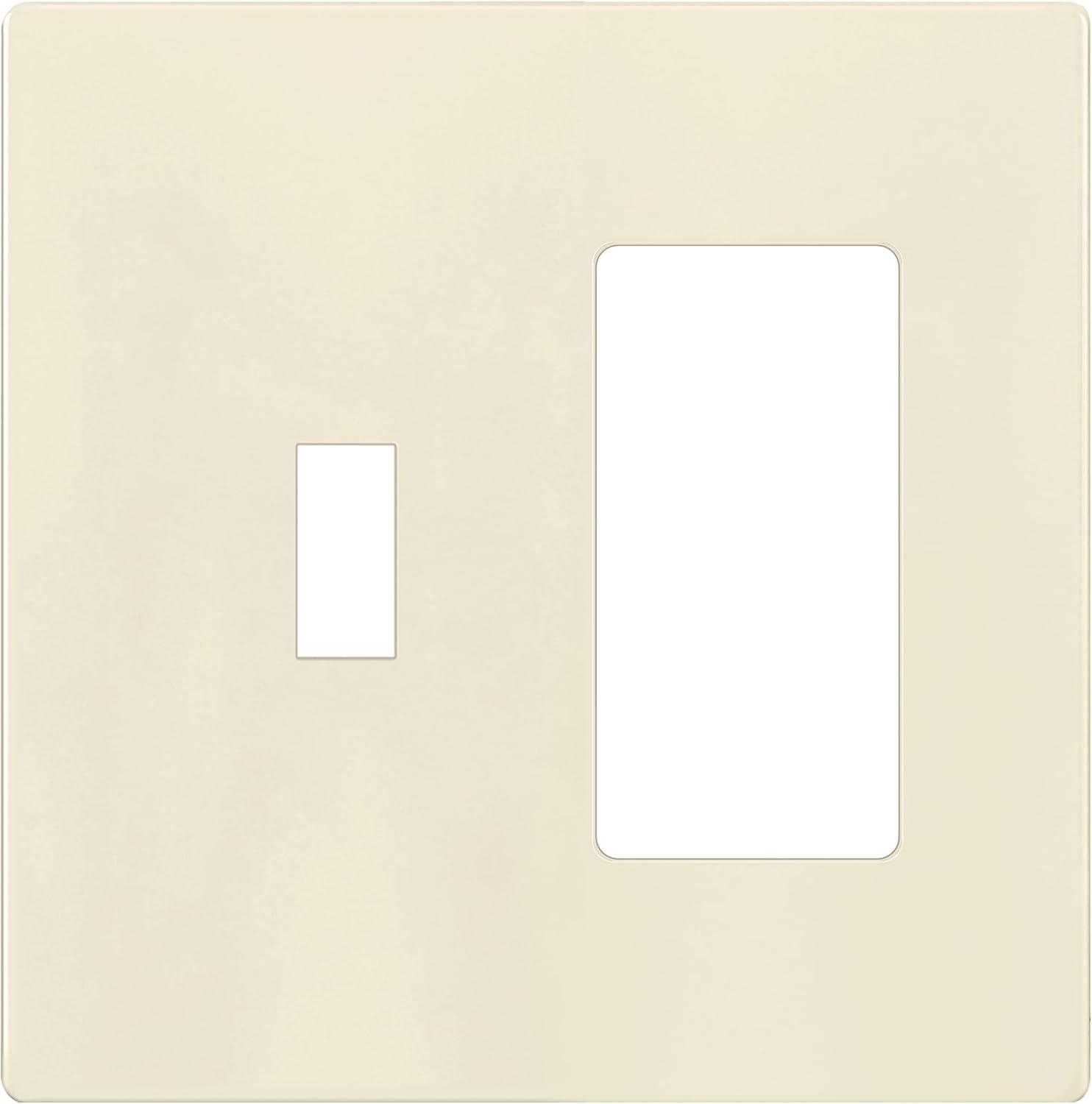 Light Almond Polycarbonate Double Gang Toggle Switch Plate