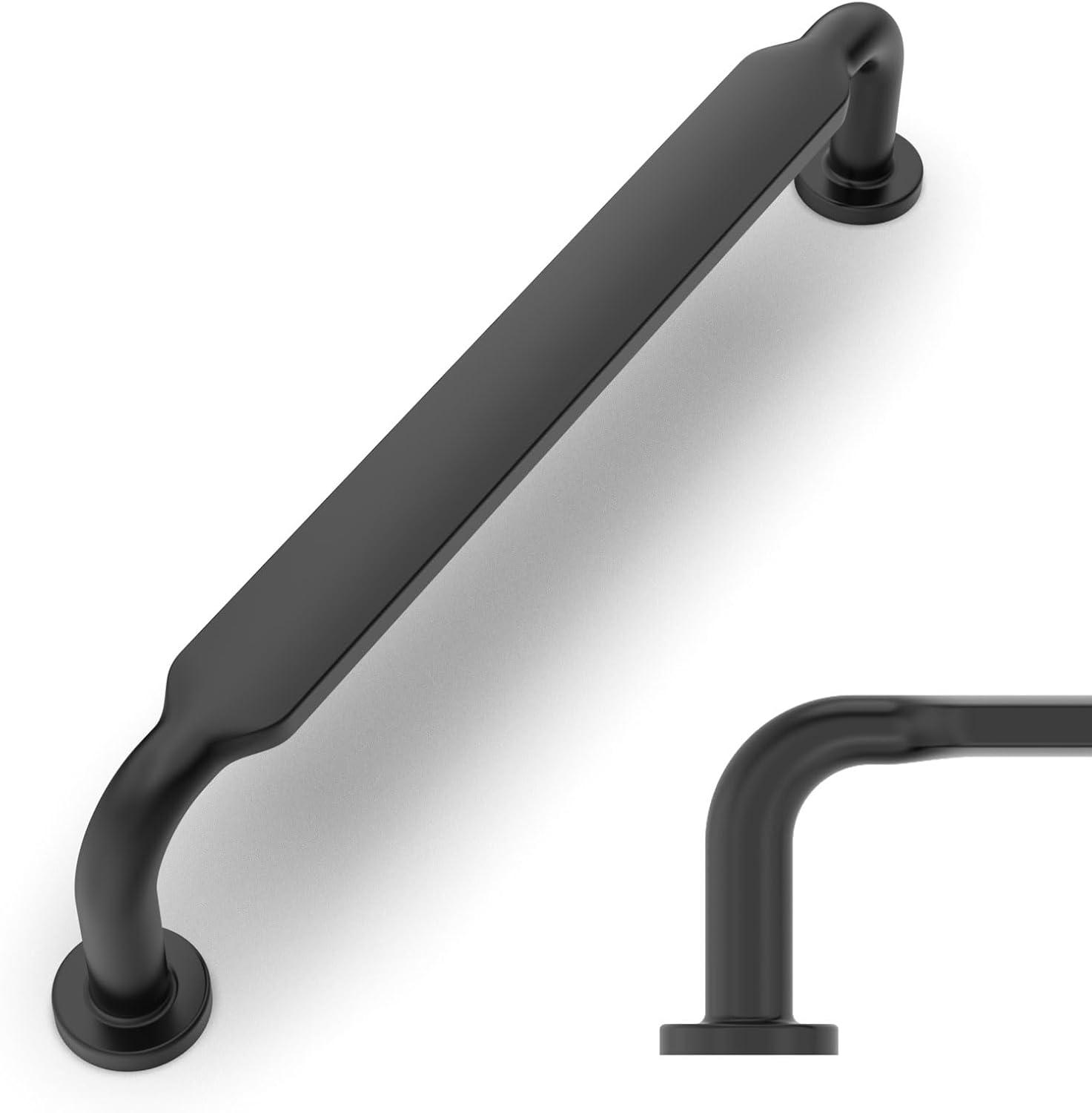 Matte Black Zinc Modern Cabinet Bar Pulls with Mounting Hardware