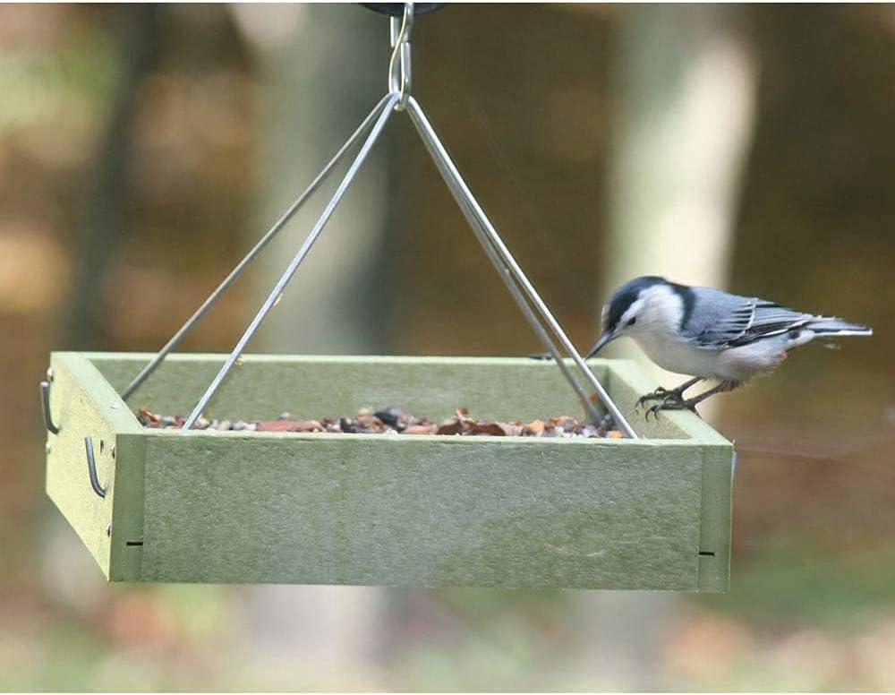 Small Green Recycled Hanging Tray Bird Feeder