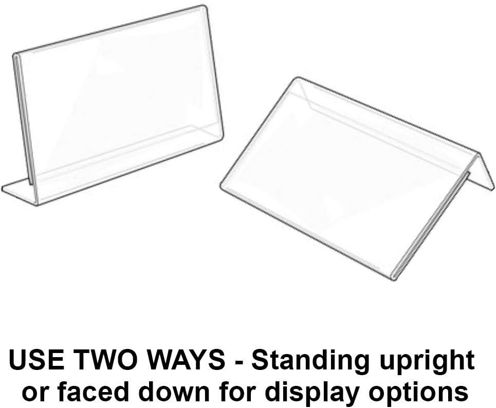 Azar Displays Angled L-Shaped Sign Holder Frame with Slant Back Design 17"x 11''High- Horizontal/Landscape, 10-Pack (Set of 10)
