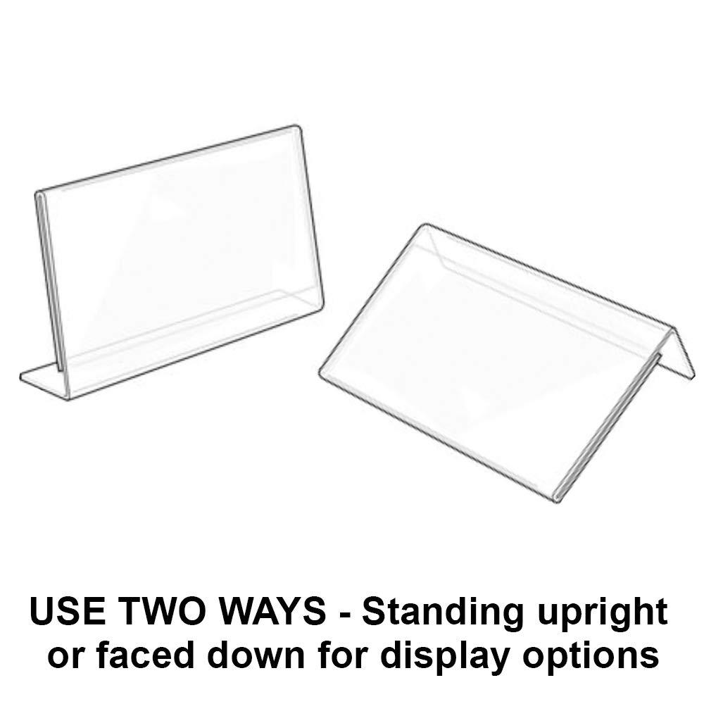 Azar Displays Angled L-Shaped Sign Holder Frame with Slant Back Design 17"x 11''High- Horizontal/Landscape, 10-Pack (Set of 10)