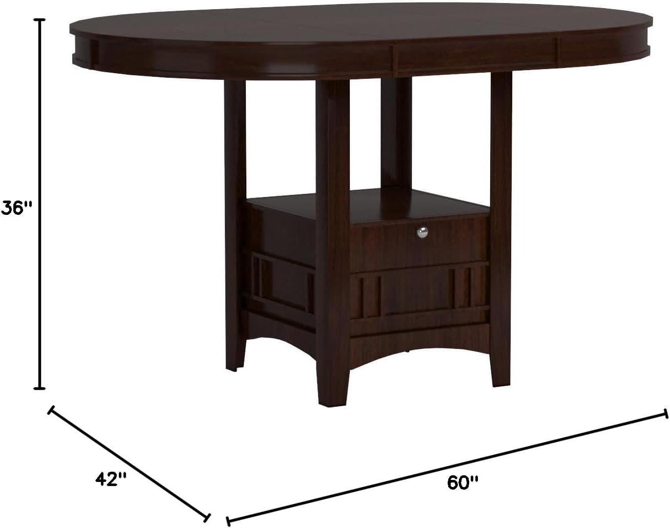 Coaster Lavon Transitional Wood Oval Counter Height Table Espresso