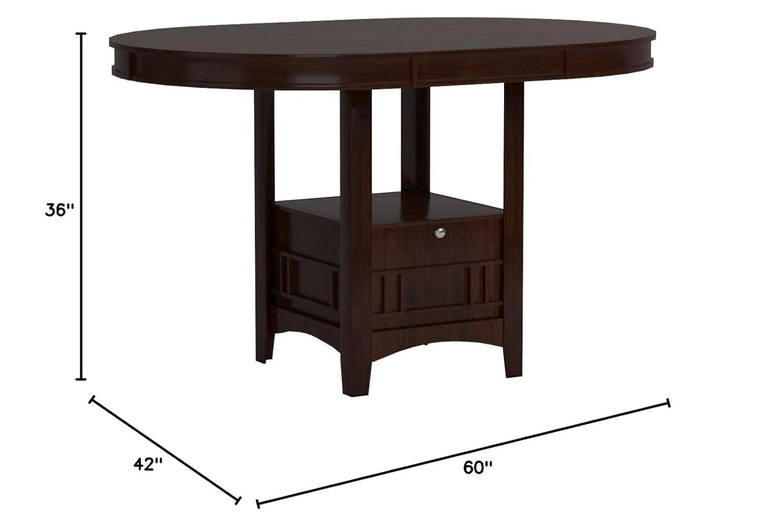 Coaster Lavon Transitional Wood Oval Counter Height Table Espresso