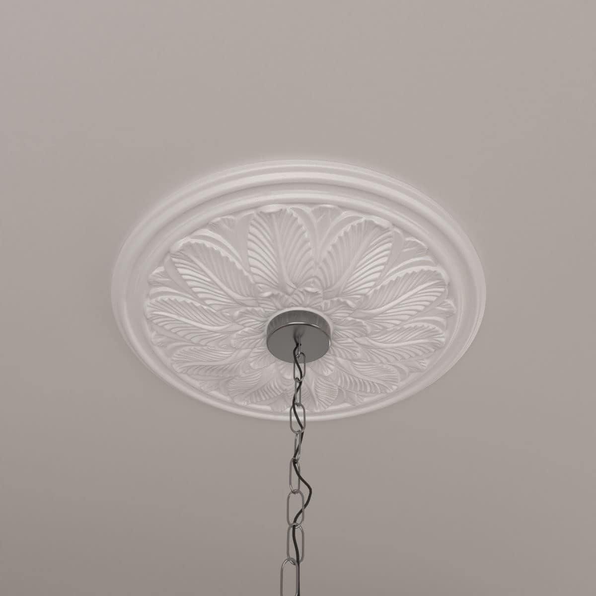 Ekena Millwork Endurathane Alexa Ceiling Medallion, 30 3/4"W x 21/14"H x 3 7/8"ID x 1 5/8"P (Fits Canopies up to 5 5/8"), Hand-Painted Pharaohs Gold Finish CM22BO