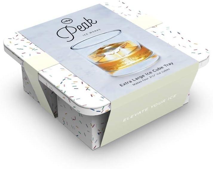 Speckled White Silicone Extra Large Ice Cube Tray with Lid