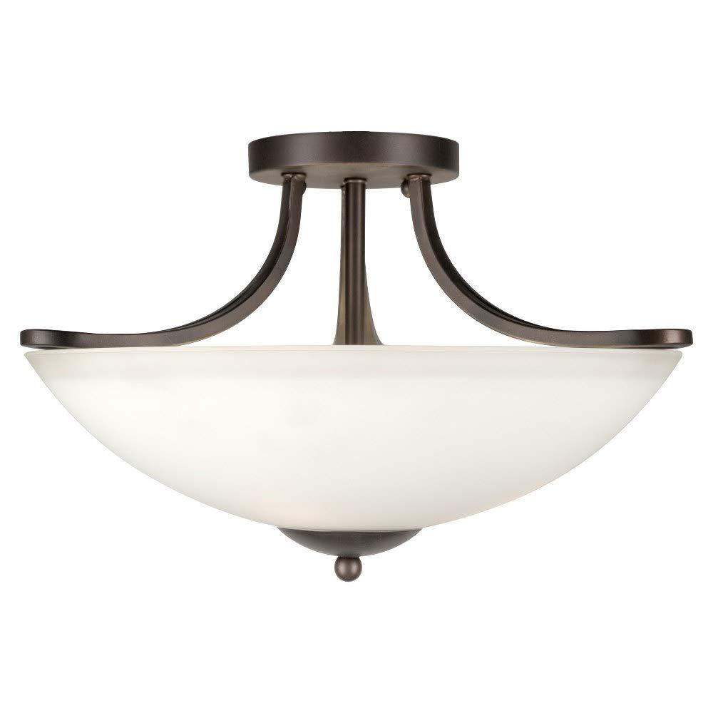 Forte Lighting 2697-03 3 Light 17" Wide Semi-Flush Bowl Ceiling Fixture - Bronze
