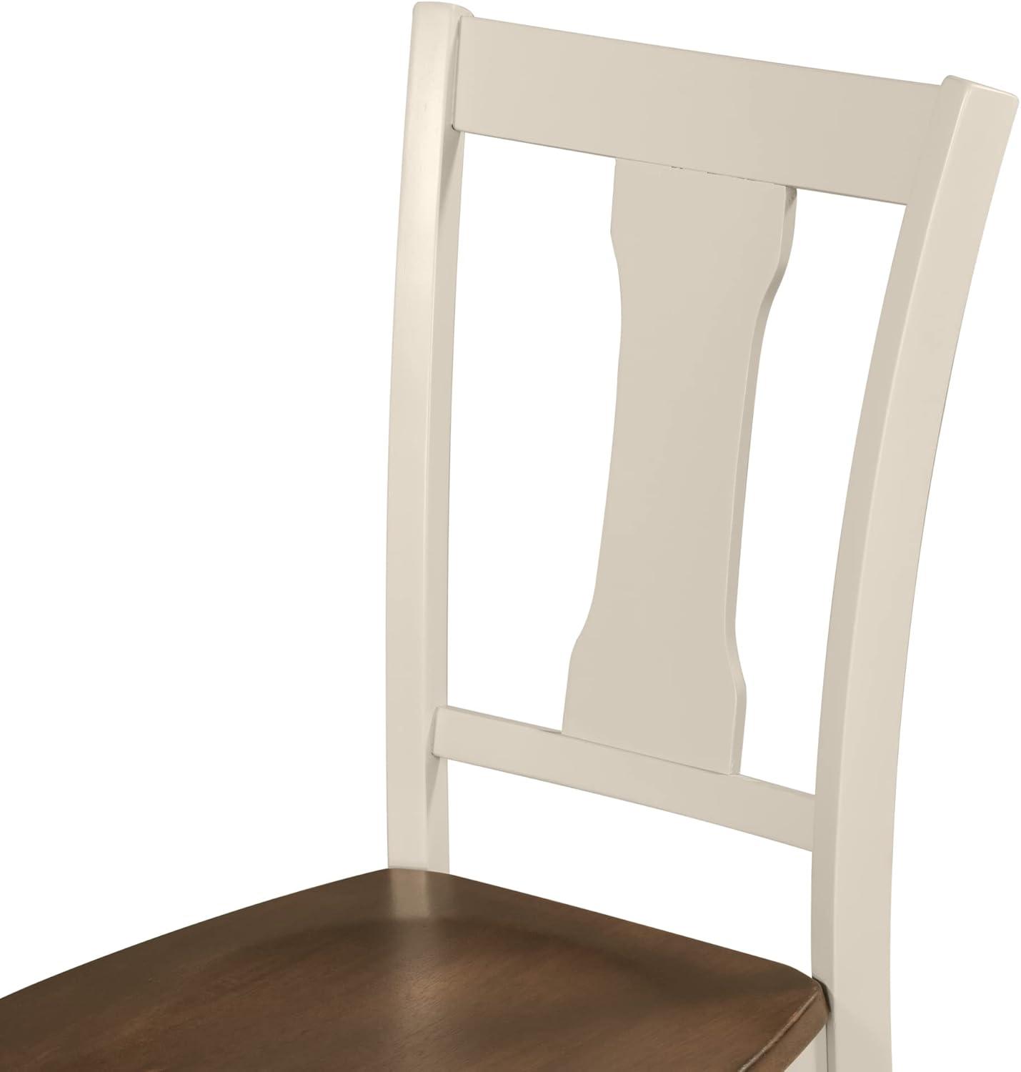 Classic 6-Piece Dining Set with Wooden Table and 4 Chairs,Rubber Wood Structure W/One 2-Person Bench,for Living Room Dining Room,Brown+Cottage White