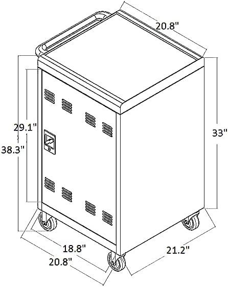 CLEARANCE! 30-Bay Locking Laptop and Tablet Charging Station Cart with Keypad Entry, Computer Charging Station Cabinet, Secure Storage, Portable, Assembly Required, Black