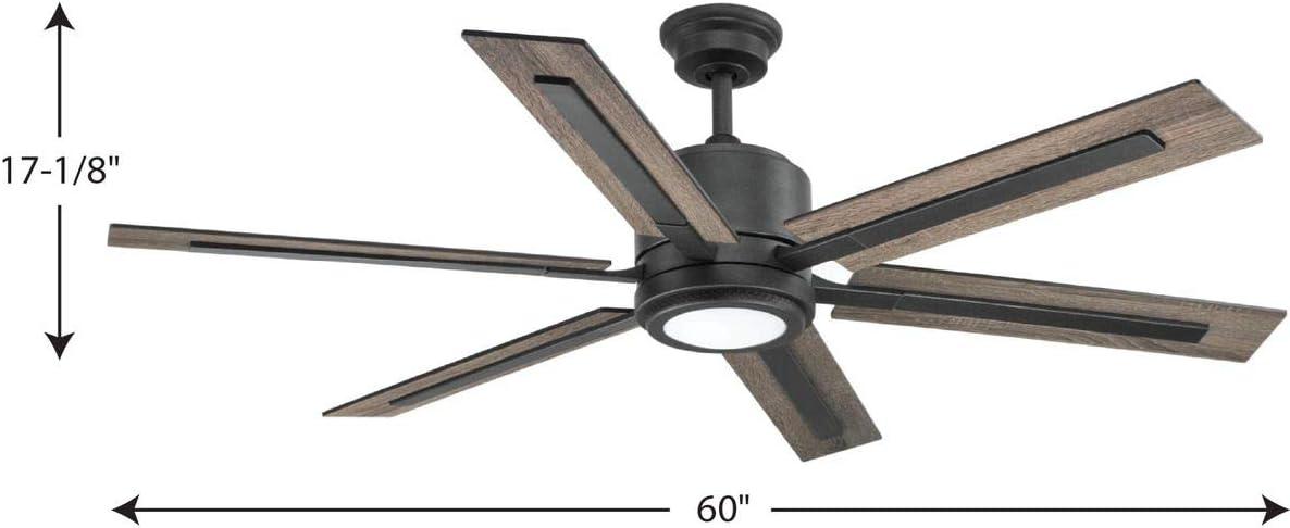 P2586-7130K-Progress Lighting-Glandon - Wide - Ceiling Fan - 1 Light - Handheld Remote in Transitional style - 60 Inches wide by 17.13 Inches