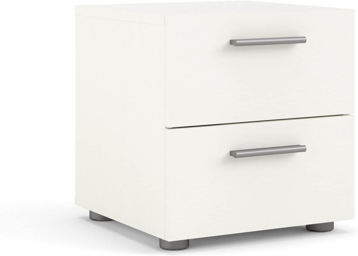 Truffle Transitional 2-Drawer Nightstand with Metal Accents