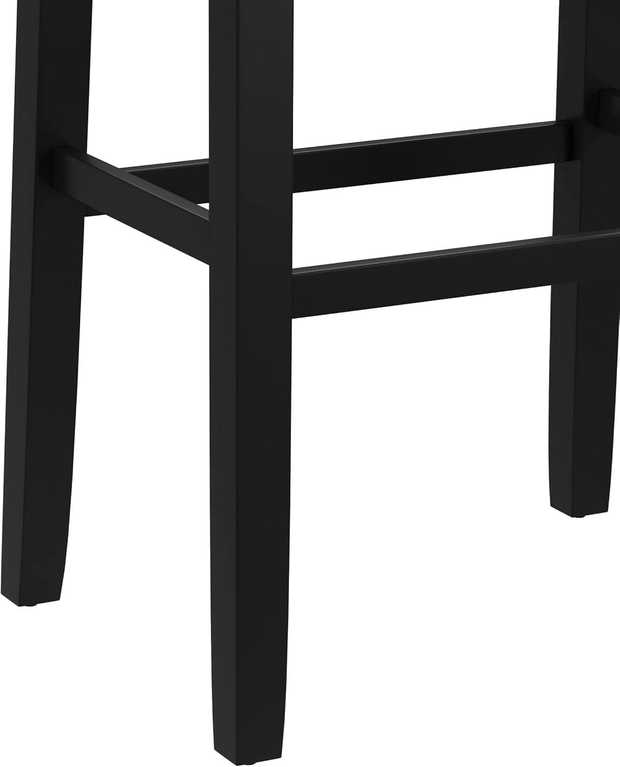 30" Fiddler Wood Backless Counter Height Barstool Black - Hillsdale Furniture: Saddle Seat, Matte Finish, Farmhouse Style