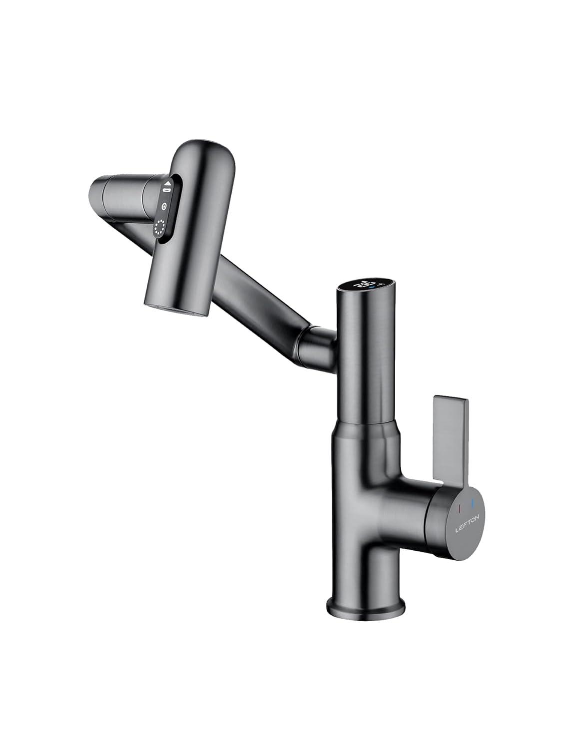 Lefton Rotatable Single Hole Bathroom Faucet with Temperature Display BF2204