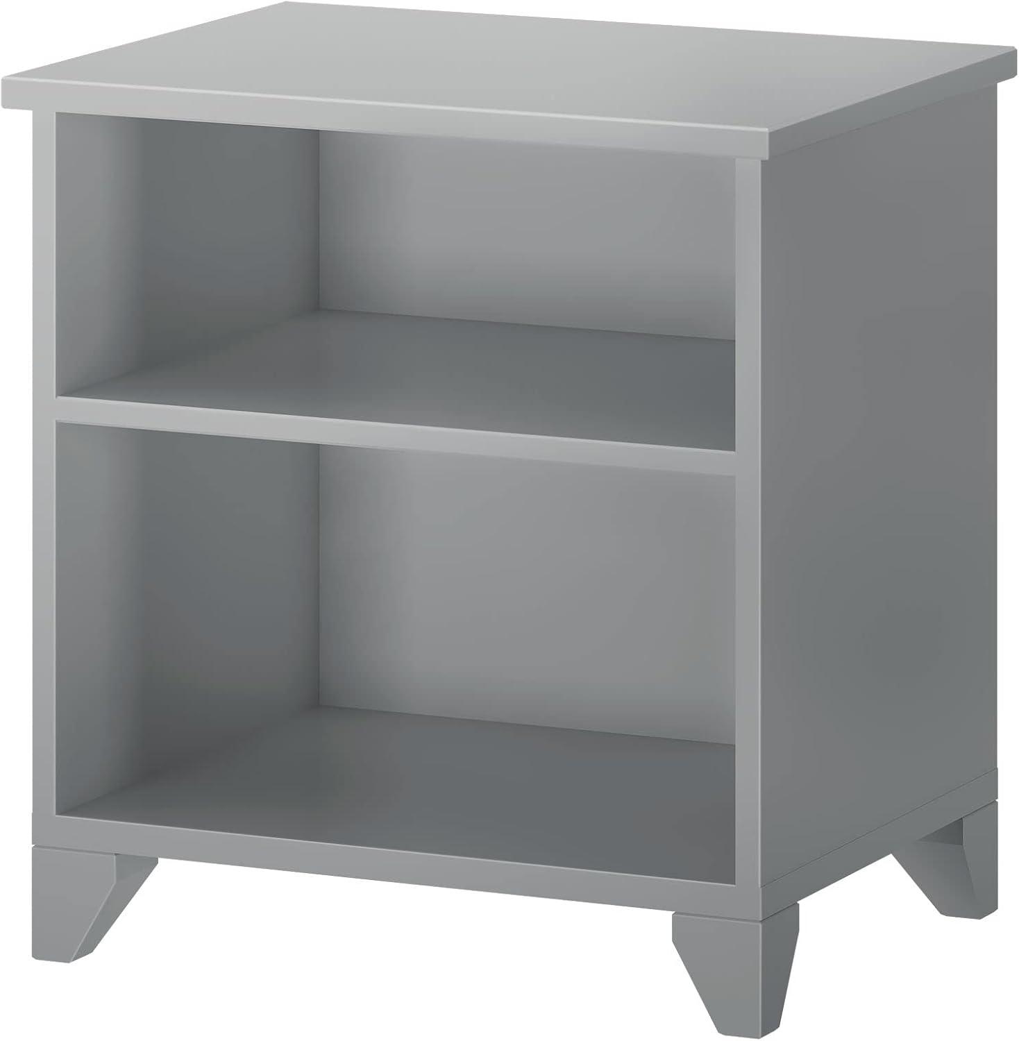 Max & Lily Classic Wood Nightstand with 1 Drawer, Kids Bedside Table/End Table, Small Nightstand for Bedroom, Grey