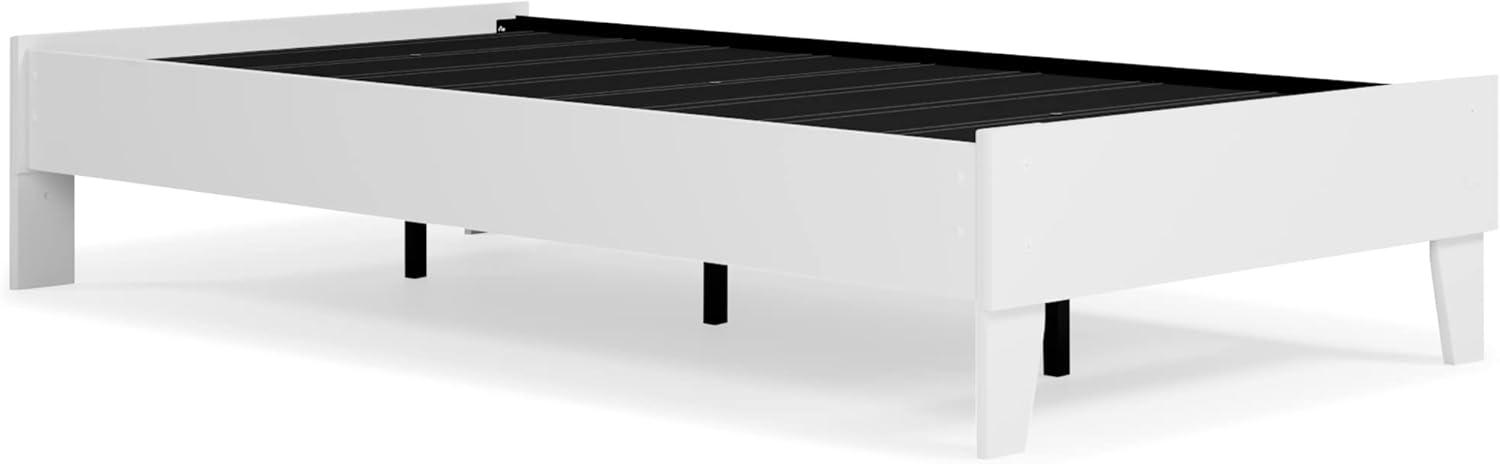 Twin Piperton Platform Bed White - Signature Design by Ashley: Modern Style, No Box Spring Needed