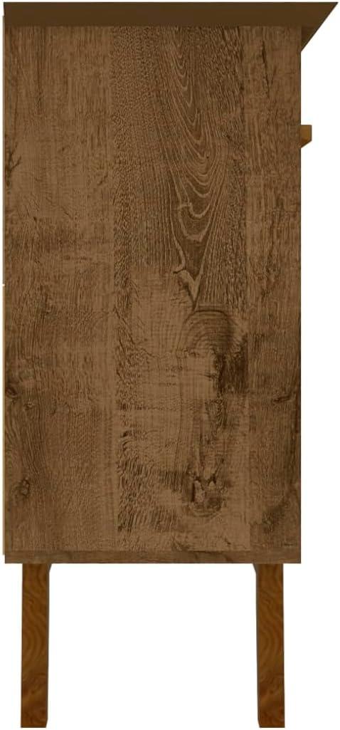 Manhattan Comfort 62.99" Yonkers Sideboard Rustic Brown: Mid-Century Modern, MDF, 4-Door Storage