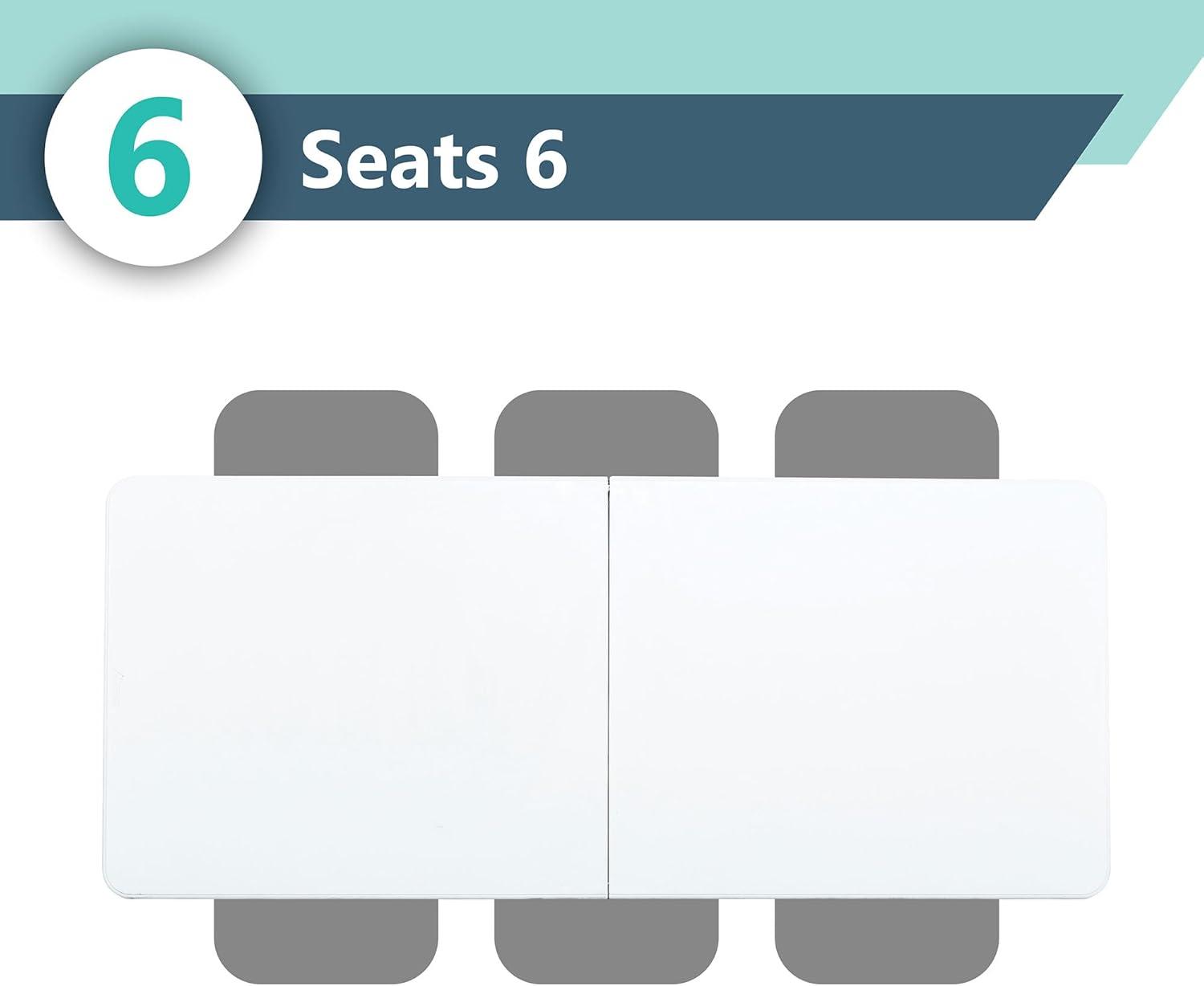 Peakform Multipurpose Banquet Fold-In-Half Table Lightweight Durable Desk with Secure Base for Indoor and Outdoor Events, 6 Foot, White